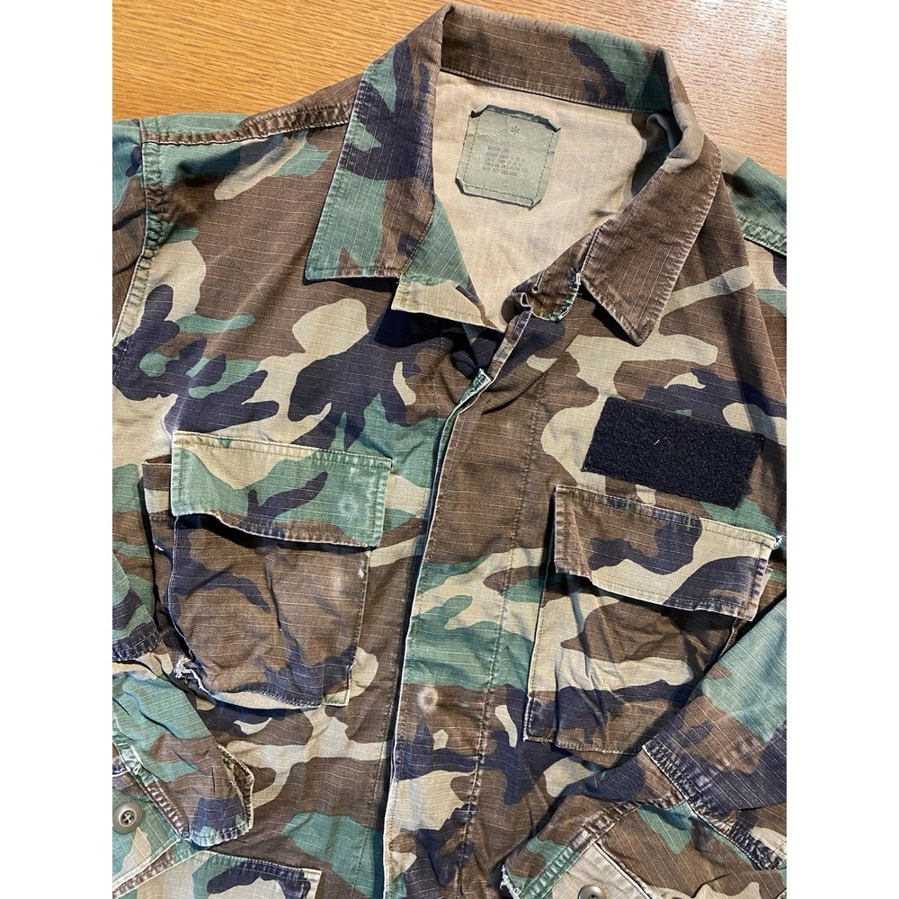 VTG 1986 USGI Woodland Camo BDU Jacket Medium Long Hot Weather 100% Cotton